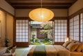 Japanese Rice Paper Lantern Pendant Light Shade (50cm-88cm) – Minimalist Paper Lampshade for Bedroom & Living Room